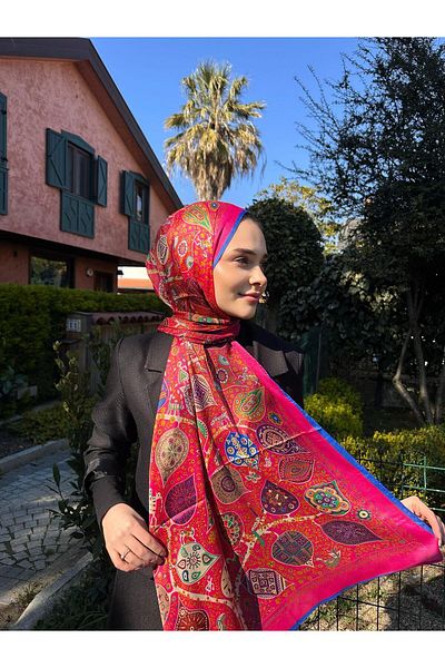 Webinay Home Νέα σεζόν Ethnic Pattern Voile Silk Shawl Νέο μοτίβο