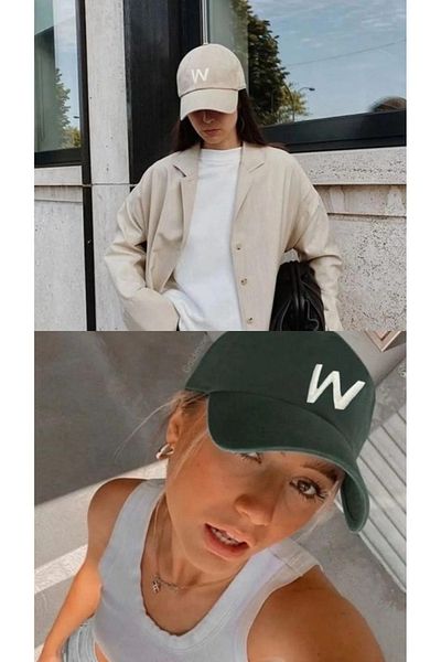 w white stars sports & wear Αθλητικό Καπέλο Unisex W Κεντημένο Velcro Ρυθμιζόμενο καπέλο σετ 2 τεμαχίων