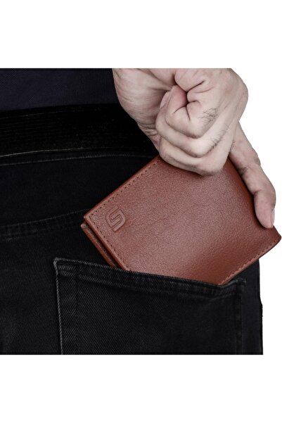 SLIMTA Men's Genuine Leather Wallet with 6 Card Slots Slim Bifold Wallet for Men Leather Wallet