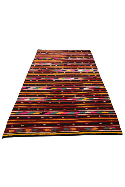 Kilim Antik El Dokuması Yün Antalya Yörük Kilimi 0120 - Yeni - Çok Renkli