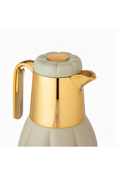 REFAN 2-piece tea and coffee thermos set, olive-gold color (0.5 liters + 1 liter)