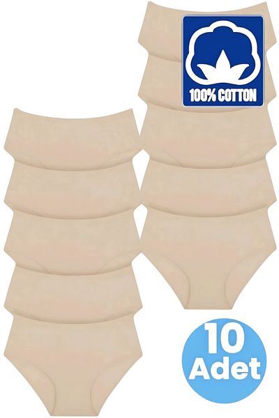 Tezzgelsin Women's High Waist 100% Cotton 10-Piece Ribbed Bato Panties Women's 10-Piece Panties