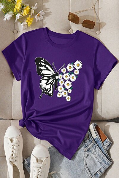 trendypassion Tricou din bumbac Daisy Butterfly Design