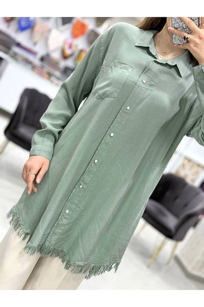 Magazin Large Size Hem Fringed Tunic