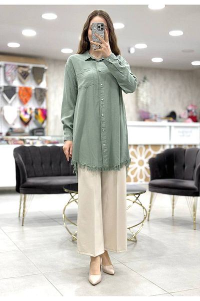 Magazin Large Size Hem Fringed Tunic