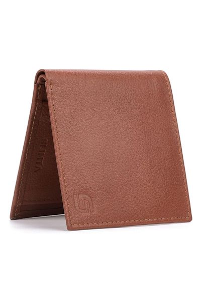 SLIMTA Men's Genuine Leather Wallet with 6 Card Slots Slim Bifold Wallet for Men Leather Wallet