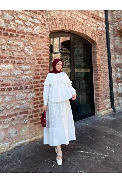 RECEP AYDIN Women's Scallop Skirt Suit