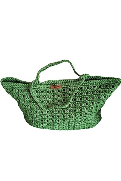 TooHot Жіноча зелена бавовняна ручна плетена сумка через плече