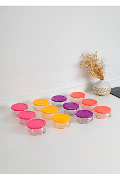 ZURİ DESİGN 12'Er Premium Storage Escape 410 Cc | Rengri Plastic Covered Glass, Airtight