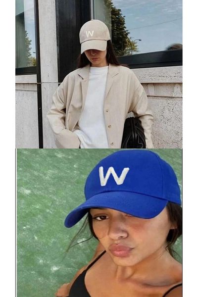 w white stars sports & wear Αθλητικό Καπέλο Unisex W Κεντημένο Velcro Ρυθμιζόμενο καπέλο σετ 2 τεμαχίων