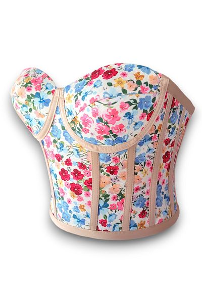 FİYPER Corset cu dantelă cu imprimeu floral mic Bustier 1538