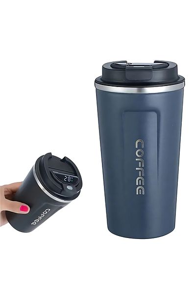 Other 510ml Coffee Mug with Smart Lid, Temperature Display – Blue