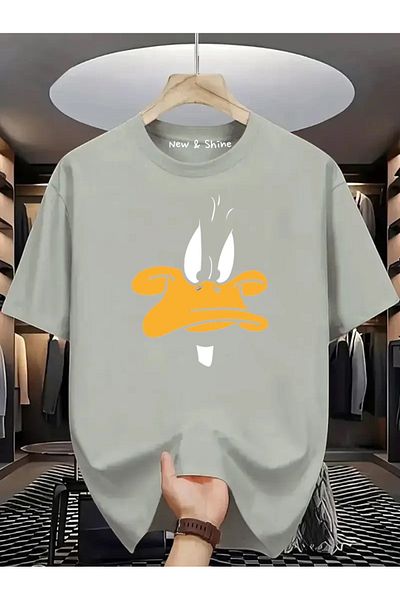 New Shine 1 T-Shirt Is a Gift for Purchases of 6 or More in the Cart - Duffy Duck Printed Oversize T-Shirt