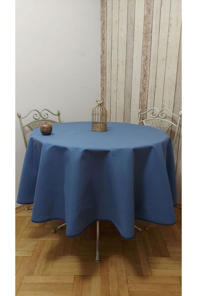 gonk Round, Solid Color, Duck (Liquid Pusher, Stain Proof) Fabric, Tablecloth