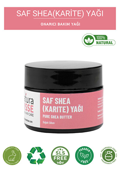 NaturaMisse Shea Karite Yağı 50 Ml %100 Saf Doğal Soğuk Sıkım Shea Yağı Nemlendirici Onarıcı Vücut Bakım Yağı