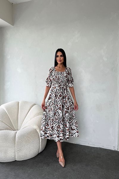 LİLA İSTANBUL Лятна рокля с квадратна яка и етнически шарки Gipel