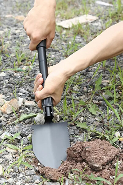 sebura 3 İn 1 Çelik Pusulalı Katlanır Kazma Kürek Seti, Acil Durum Portatif Kazma Kürek Kiti