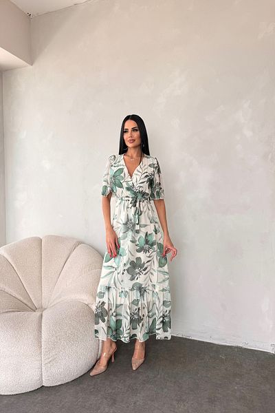 LİLA İSTANBUL Rochie de vară cu guler dublu cu imprimeu floral