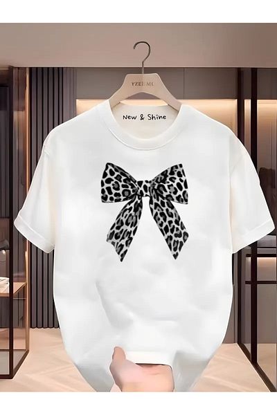 New Shine Μπλουζάκι Oversize με στάμπα με φιόγκο