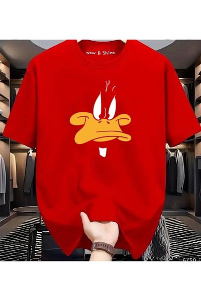 New Shine 1 T-Shirt Is a Gift for Purchases of 6 or More in the Cart - Duffy Duck Printed Oversize T-Shirt
