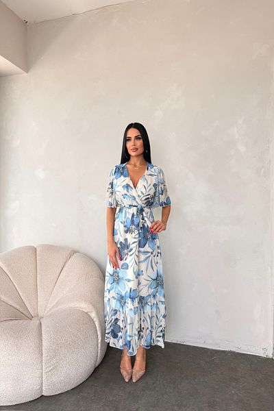 LİLA İSTANBUL Rochie de vară cu guler dublu cu imprimeu floral
