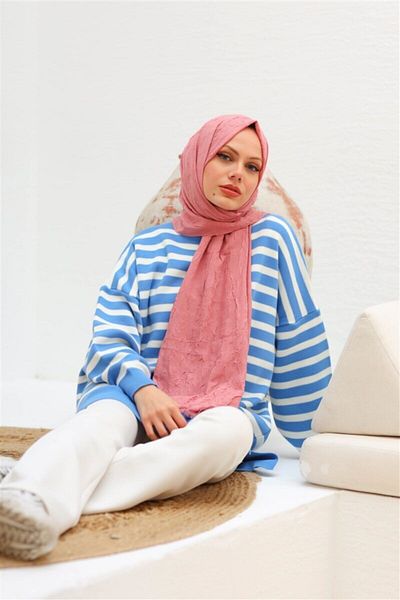 Melodi Scarf Bamboo Kraş Shawl Pink