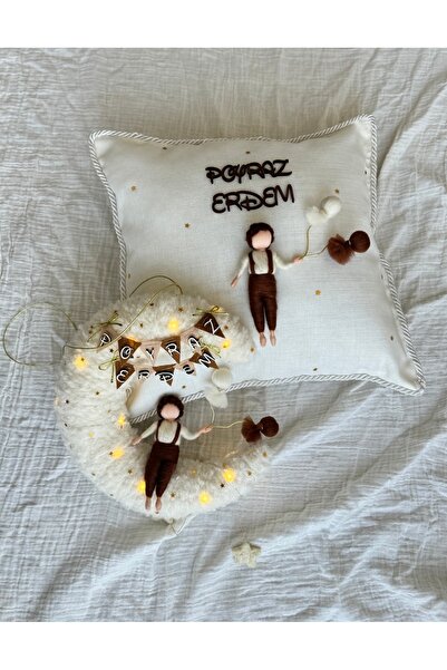 Tasarım Işıklı kapı süsü takı yastığı set
