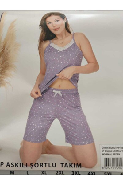 aryam butik Set de pijamale din țesătură Milan pentru damă, cu bretele și pan...