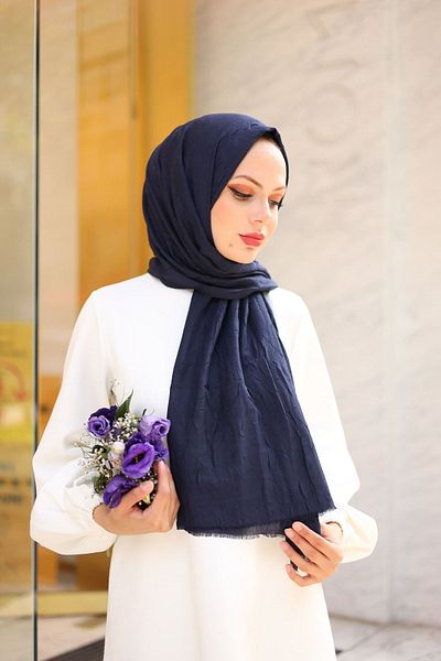 Melodi Scarf Bambusový šátek v námořnické modré