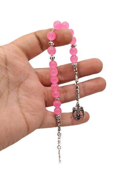 Han Ticarethane Νέον Ροζ Χρώμα 15 Grain Glass Zaza Prayer Beads