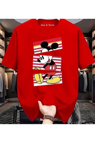 New Shine 1 T-Shirt Is a Gift for Purchases of 6 or More in the Cart - Mickey Printed Oversize T-Shirt
