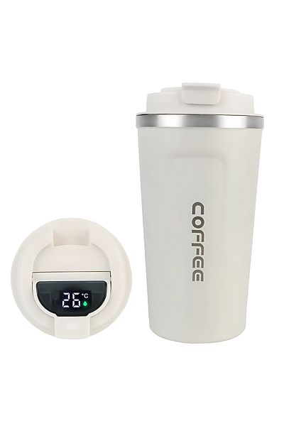 Other Coffee Mug 510ml – Temperature Indicator & Leakproof Lid – White