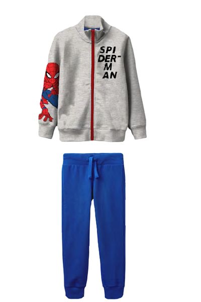 SPIDERMAN Boys' Spiderman Tracksuit MV85G7722, Gray/Blue, 110 CM, 5 years