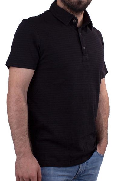 Twister Jeans Μοντέλο 2214cn - Μαύρο ανδρικό μπλουζάκι με γιακά πόλο