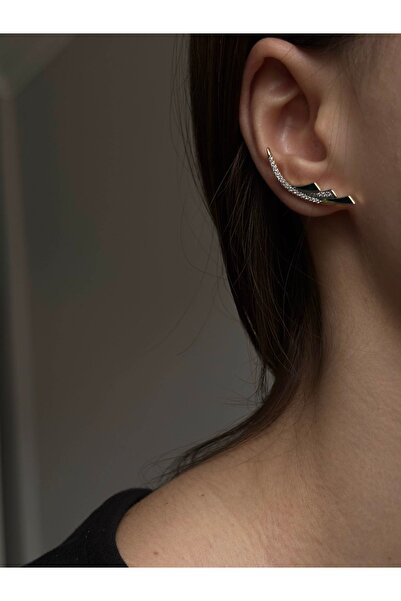 mysteriajewelry Melis Goral Yeşil Taş ve Zirkon Taş Detaylı Çelik Küpe (2 Adet)