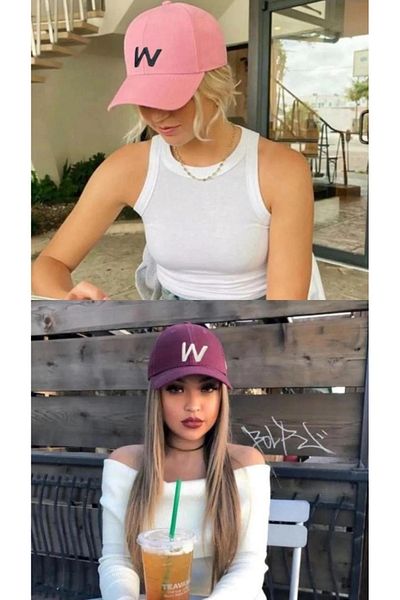 w white stars sports & wear Αθλητικό Καπέλο Unisex W Κεντημένο Velcro Ρυθμιζόμενο καπέλο σετ 2 τεμαχίων