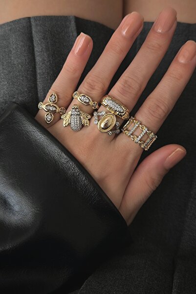 Okko Store Vip Seri Taşlı Vintage Ayarlanabilir Yüzük