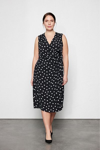 LUOKK Plus Size Midi Dress, Lunares Pattern