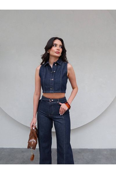 ESRAHELVACI Farmer Zero Sleeve Vest Grass nadrág szett