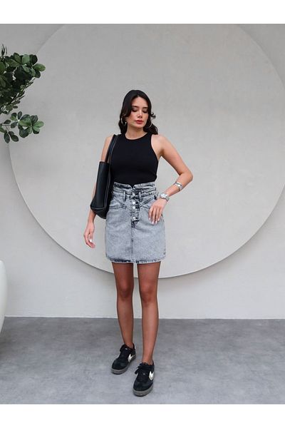 ESRAHELVACI Mini Denim Skirt