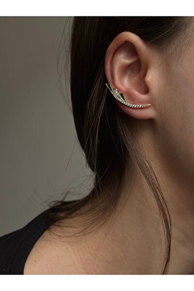 mysteriajewelry Melis Goral Yeşil Taş ve Zirkon Taş Detaylı Çelik Küpe (2 Adet)