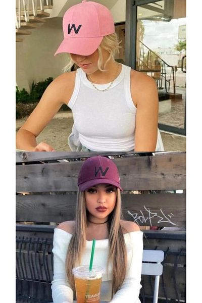 w white stars sports & wear Αθλητικό Καπέλο Unisex W Κεντημένο Velcro Ρυθμιζόμενο καπέλο σετ 2 τεμαχίων