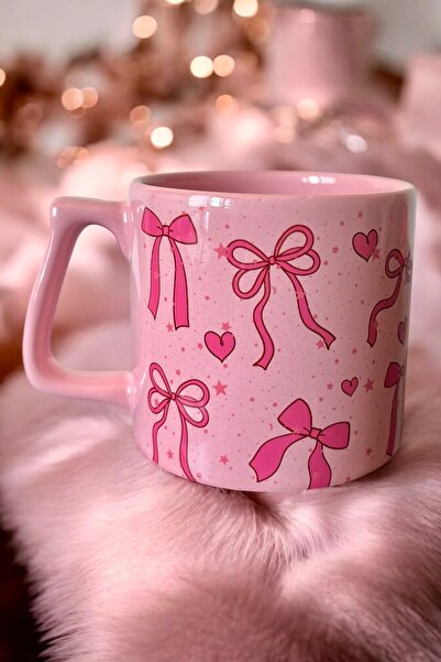 DVOYAGE Pink Bow Design Mug (230 ml)