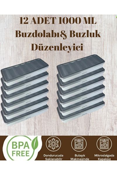 VİZYON Refrigerator Organizer - 12 1 Lt Storage Containers