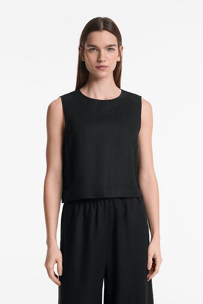 Oysho 100% linen sleeveless T-shirt