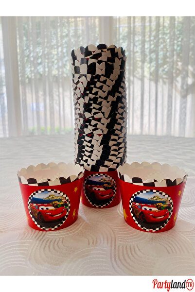 PartylandTR Cars Şimşek Mcqueen Temalı 25 Adet Cupcake Ve Muffin Pişirme Kabı