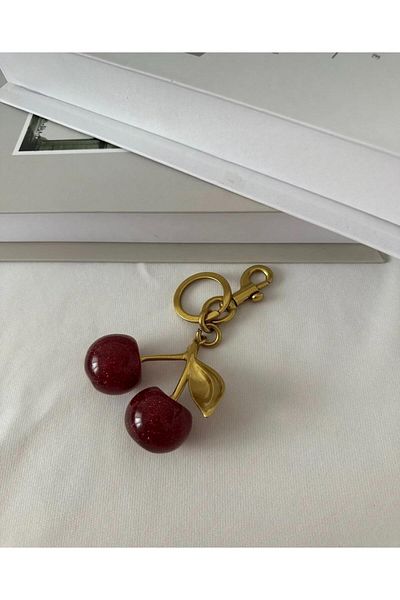 Butik TACCA Cherry/Chery Bag Charm, Custom Design Bag Accessory and Keychain