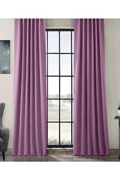 DECO Açık Mürdüm Blackout Karartma Fon Perde Güneşlik Pilesiz Extraforlu Düz Dikim