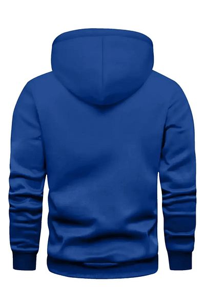 LEIVOR Hanorac cu glugă unisex Saks Blue cu imprimeu Italia