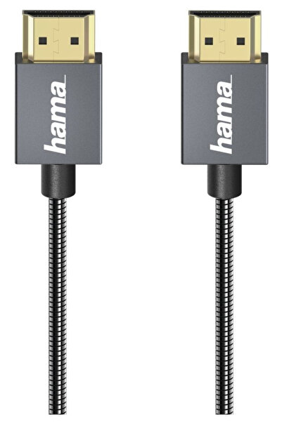 Hama HDMI Kabel "Elite" Ethernet 18 Gbit/s Metall Anthrazit Demir kalite hdmi...
